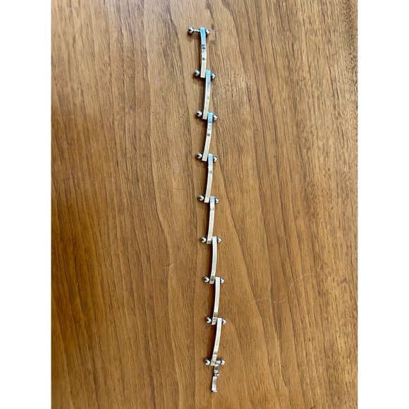 Unique Rare Silver Pin and Bar Link Bracelet 925 - Picture 7 of 7